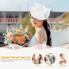 Bandanas Headgear Cocktail Party Hat Miss Tiara For Women Wedding Flower Hair Clips Linen Tea Ornament