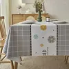 Table Cloth Rectangle Plaid Water Proof Oil-proof Anti-scald PVC
