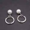 Dingle örhängen verklig S925 sterling silver för kvinnliga pearl boll 6mm droppe