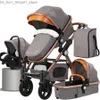 Poussettes # Poussette de bébé luxueuse 3 en 1 Poussette de voyage portable pour nouveau-né Poussette de bébé pliable en paysage élevé pour 0 à 36 mois Trolley277I Q231215