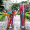 Eco-Friendly 1000 Pcs Disposable Color Art Straw Drink Juice Fruit Coke Creative Style Straws Environmental Protection Plastic Par223J