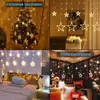 Рождественские украшения рождественские сказочные светильники светодиодные светильники Звездный гирлянда на окне занавес