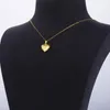 Hänge halsband hjärtsvamp halsband för kvinnor rostfritt stål halschoker varje dag trend guld färg smycken par tillbehör