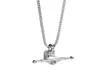 Pendant Necklaces Hip Hop Rock Gold Silver Color Stainless Steel Skateboard Bracket Pendants For Men Rapper Jewelry Drop3216226