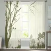 Gordijn Woods Groene Natuur Silhouet Woonkamer Tule Gordijnen Raambehandeling Home Decor Slaapkamer Kantoor Cafe Vitrages 231213