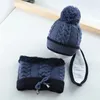 Caps Hoeden Winter Kinderen Meisjes Gebreide Muts Sjaal Maskerset Zachte Warme Fleece Gevoerde Skimuts Met Pompom Accessoires 28 Jaar 231213