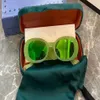 0517 Occhiali da sole ovali sottili per donna Uomo Occhiali fluorescenti al neon verde perla Occhiali da sole ovali moda Occhiali tonalità Nuovo con Box3119