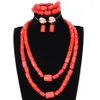 Массивные оригинальные коралловые бусины, комплект украшений для нигерийской свадьбы, оранжевое или красное африканское женское ожерелье, свадебные украшения258L