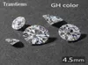 TransGems 04ct karaat 45 mm GH kleurloos rond briljant geslepen laboratorium-gegroeide Moissanite diamant test positief als echte diamant1945254