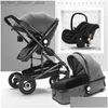 Cochecitos # Cochecitos Cochecito de bebé de alto paisaje 3 en 1 Mamá Pink Travel Pram Carro Cesta Asiento de automóvil y carro Entrega de entrega Niños Maternidad Dhtb3 Q231215