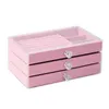 Jewelry Pouches Portable Box For Women Girls With Mirror Earrings Watches Necklace Rings Acrylic Large Organizer Home Travel