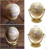 Dekorativa objekt Figurer Vintage English Edition Globe World Map Decoration Earth Globes With Base Geography Classroom Home of Dhyk3