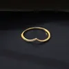 S925 anello in argento sterling 3a zircon ad anello a forma a V Europea Fashi