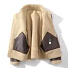 Men's Jackets Fur Autumn Winter Thickening Highend Brand Leather Jacket Plus Velvet Fashion Large Size Khaki Man PU 231214