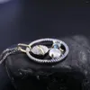 Łańcucha klejnot klejnot biżuteria Naszyjnik Moonstone dla kobiety Silver 925 Topaz Universe Series Prezent