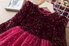 Flickor klänningar Autumn Winter Christmas Dress Princess For Girls Kids Party Long Sleeve Sequined Gown Children Years Costumes 3 8 Yrs 231214