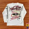Therts Thirts Vintage Streetwear Hellstar Tshirts Brain Racer Long Sleeve Top Tees Cotton Cutton Lose Groound Hell Thirts for Men Women T231214