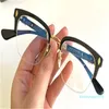 Pop Retro Men okulary optyczne Eva punk stylowy projekt kwadratowy półbrama z skórzanym pudełkiem HD przezroczysty obiektyw
