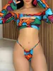 Dames Badmode Bikini Driedelig Bandeau 2024 Nieuw Rainbow Bright Beach-badpak Grensoverschrijdende buitenlandse bestelling Hot Sale