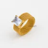 New mesh titanium steel ring inlaid with zircon stainless steel high quality foreign trade jewelry factory direct YS192