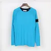 Spring and Autumn New Arm Sleeve Emblem Casual Round Neck Pullover Unisex Loose Solid Color Sweater