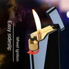 NEW Personality Metal Grinding Wheel Lighter Butane No Gas Open Flame Gadgets for Men Mini Cigarette Gift