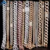 Moissanite Iced Out Chain Vvs Diamond 925 Sliver Cuban Link Necklace Cheap Price Hip 8mm 10mm 12mm Wide Cuban Chain
