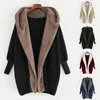 Womens Jackets Winter Ladies Thicken Warm Wool Fleece Coats Fashion Women Long Sleeve Hooded Female Plush Loose Cardigan Overcoat 231214