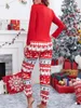 Indumenti da notte da donna Buon Natale Pigiama di cotone Set per le donne Pantaloni lunghi a rete Natale Pigiama con stampa Vestiti Pigiama Taglie forti