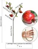장식용 꽃 화환 붉은 키 큰 가을 석류 꽃 꽃 Christma의 이브 장식 고급 홈 꽃병 데스코 231214를위한 인공 가짜 과일 가지 줄기
