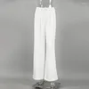 Calças femininas Alieneon Widel Perna Casual Cintura Alta Mulheres Coreanas Calças de Rua Sólida Branco Vintage Moda Pantalon Mujer Escritório