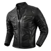 Men's Leather Faux Leather Vintage Motorcycle Jackets Men Leather Jacket 100% Genuine Cowhide Leather Coat Male Biker Clothing Autumn Asian Size S-5XL M696 231213