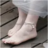 Tornozeleiras Tornozeleiras Anklet Feminino Handmade Ajustável Sier Bell Anel Literário e Estilo Antigo Menina Jóias Acessórios Drop Deliv Dhls6