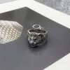 Women Men Tiger Head Ring with Stamp Vintage Animal Letter Finger Rings for Gift Party Fashion Jewelry Size 6-102884