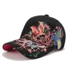 Casquettes de balle Style coréen Sequin brodé papillon casquette de Baseball rouge à lèvres marée chapeau été femme
