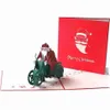 Gratulationskort jul tredimensionell kort Santa Claus Motorcykel handgjorda 3D-anpassningar snidpapper A R L2J9261G