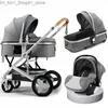 Carrinhos # Carrinho de bebê 3 em 1 Hot Mom Stroller Luxury Travel Pram Carriage Basket Bebês Assento de carro e carrinho Carrito Bebe 20211222 H1 Q231215