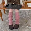 Kvinnors strumpor 1Pair Winter Knit lolitas Twist Children Girl Boot Cuffs Kne Long Strumps Warm Boots Elastic Heap