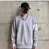 Mężczyźni i kobiety Sweter projektantka mody ThombrownSweatshirt Prawidłowa wersja spodni sanitarnych kolor tkany cztery modne marka Slim Fit Pure Cotton Casual Spodni