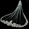 Bridal Veils 2T Wedding For Bride Lace Appliques 4.3 Meters Long Cathedral Length Tulle Veil With Comb Hair Accessories