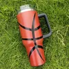 40oz tumbler designer tumblers baseball football basketball design stainless steel with Logo handle lid straw beer mug water bottle outdoor camping cup