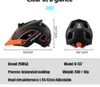 Cascos de ciclismo PEMILA Hombres MTB Casco de bicicleta Bicicleta con seguridad Cap Ultra ligero Mountain Road Sports Riding con luz trasera LED 231214