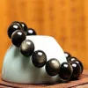 Natural jade obsidiana grânulo pulseira genuíno cristal ouro meteorito homens e mulheres maus espíritos seguro jade bracelet234n