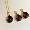 Necklace Earrings Set 2Pcs/Set Classic Jewelry 12X10mm And WaterDrop Crystal Amethyst Red Blue
