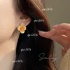 Clover Flower Earrings Cabinet Gold Gradient Crystal Women's Accessories