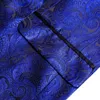 Abiti da uomo Luxury Royal Blue Paisley Blazer di seta Designer Smoking Slim Fit Cappotto Giacca Abito da sposa casual Barry.Wang