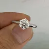 HQ GEMS 1CARAT LAB CVD G VVSダイヤモンド婚約リング女性用ホワイトゴールドジュエリー