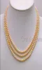 real fine 3strand natural 67MM pink Pearls unite NECKLACE 17quot18quot19quot4011383