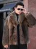Men's Fur Faux Fur Luxury Brand Fur Coats Men Winter Mink Coat Warm Thick Faux Fur Jacket Men's Clothing Overcoat Singer Stage Comes Q231212