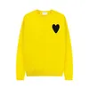 Amis Sweater Fashion Amisweater Paris Cardigan Hommes Femmes Designer Chemises tricotées High Street Imprimé un motif de coeur Col rond Tricots Hommes Suis Jumper Lksa